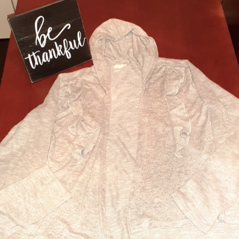 Girls Self Esteem high low flow sweater.